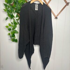 Sadie & Sage Women's Charcoal Gray Open Cardigan Knit Sweater Large